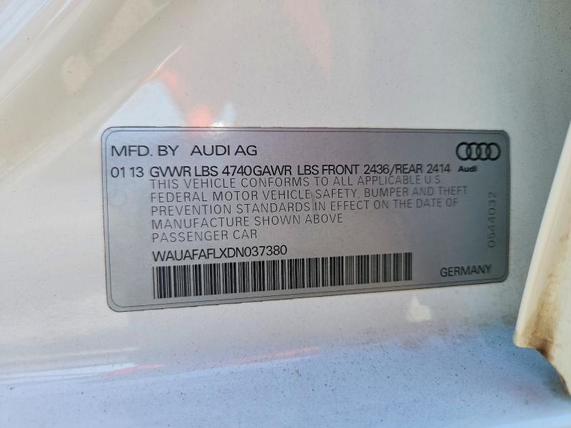 Продажа на аукционе авто 2013 Audi A4, vin: WAUAFAFLXDN037380, номер лота: 57435516