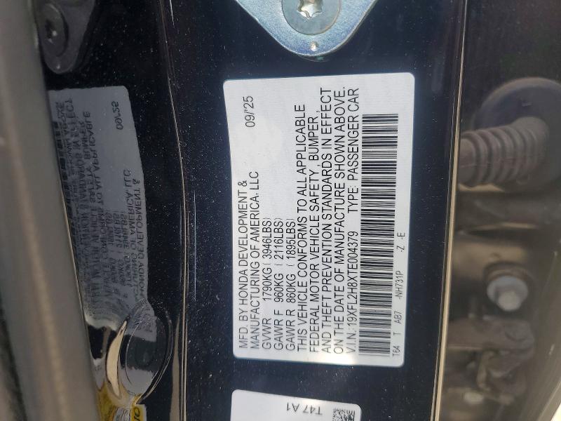 Продажа на аукционе авто 2026 Honda Civic, vin: 19XFL2H8XTE004379, номер лота: 55434296