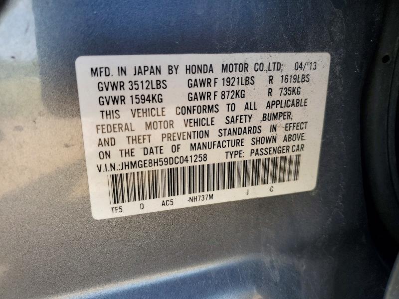 Aukcja sprzedaży 2013 Honda Fit, vin: JHMGE8H59DC041258, numer aukcji: 55870056