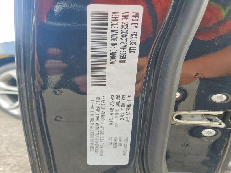 58566336 :رقم المزاد ، 2C3CDXCT8MH605910 vin ، 2021 Dodge Charger مزاد بيع