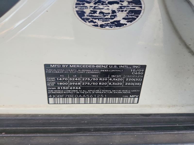Продажа на аукционе авто 2010 Mercedes-benz Gl, vin: 4JGBF7BE0AA561251, номер лота: 57348376