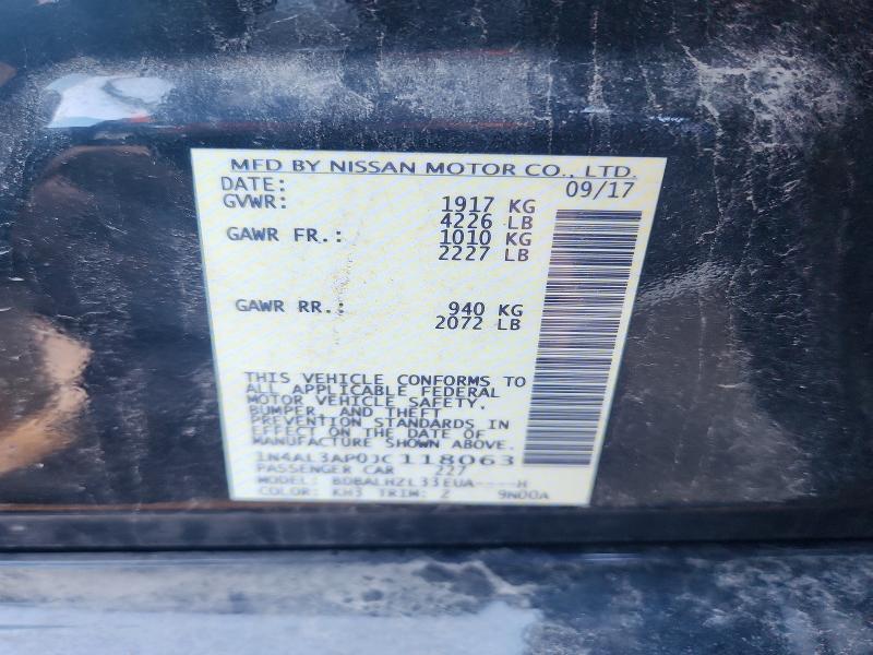 Aukcja sprzedaży 2018 Nissan Altima, vin: 1N4AL3AP0JC118063, numer aukcji: 58313136