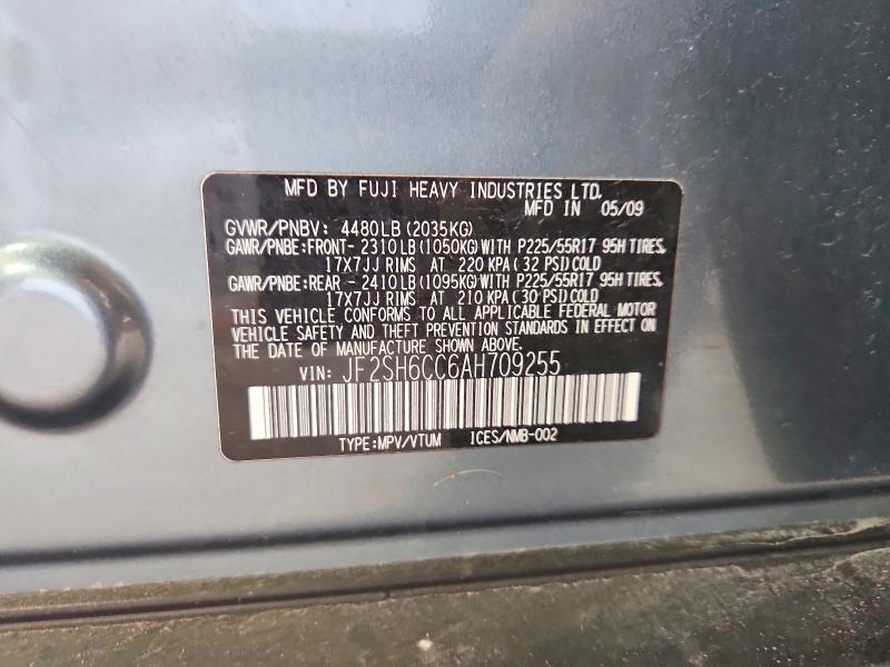55525566 :رقم المزاد ، JF2SH6CC6AH709255 vin ، 2010 Subaru Forester مزاد بيع