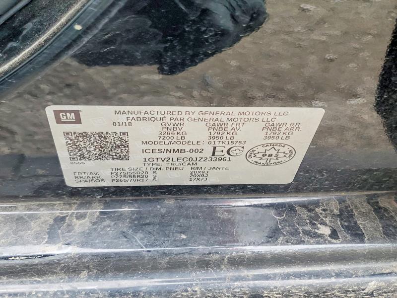 Продажа на аукционе авто 2018 Gmc Sierra, vin: 1GTV2LEC0JZ233961, номер лота: 56226396