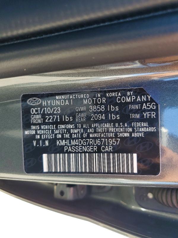 57516896 :رقم المزاد ، KMHLM4DG7RU671957 vin ، 2024 Hyundai Elantra مزاد بيع
