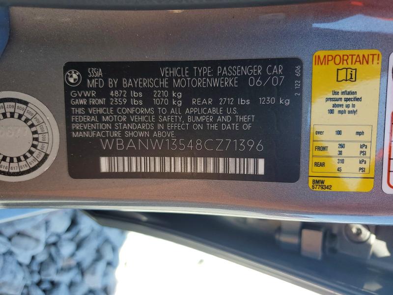 56663306 :رقم المزاد ، WBANW13548CZ71396 vin ، 2008 Bmw 535 مزاد بيع