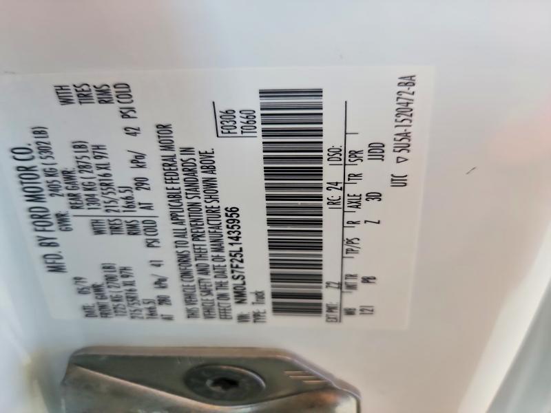 64684596 :رقم المزاد ، NM0LS7F25L1435956 vin ، 2020 Ford Transit Connect مزاد بيع