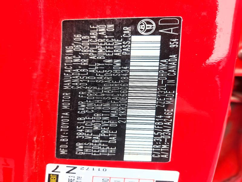 Aukcja sprzedaży 2006 Toyota Corolla Matrix, vin: 2T1KR30E66C618434, numer aukcji: 58484206