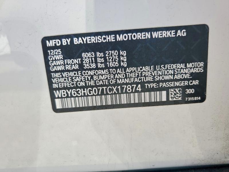Продаж на аукціоні авто 2026 Bmw I5, vin: WBY63HG07TCX17874, номер лоту: 56365776