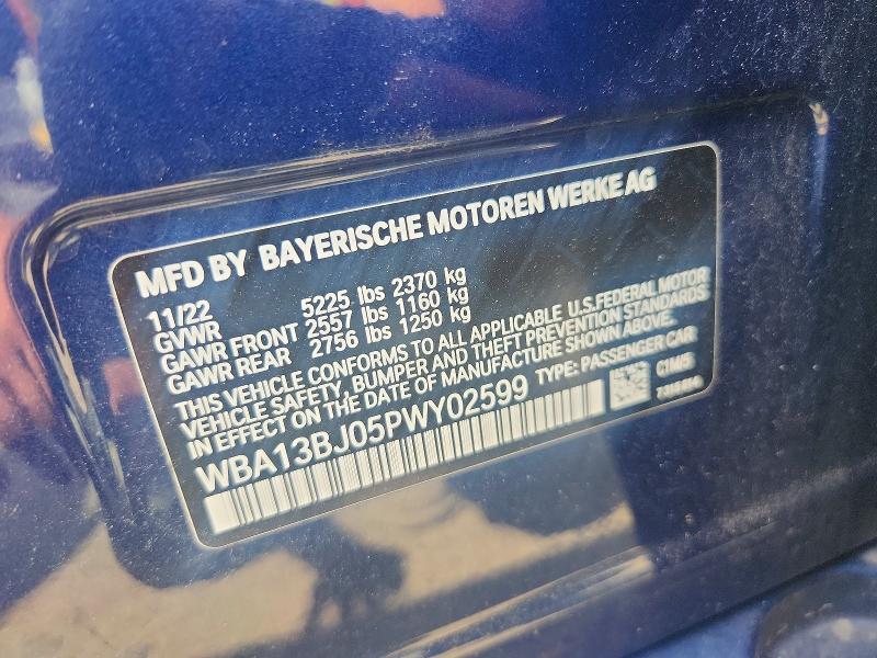 Aukcja sprzedaży 2023 Bmw 530, vin: WBA13BJ05PWY02599, numer aukcji: 56293856