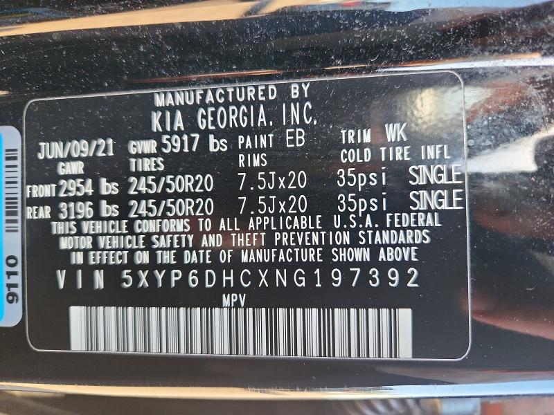 Продаж на аукціоні авто 2022 Kia Telluride, vin: 5XYP6DHCXNG197392, номер лоту: 55985156