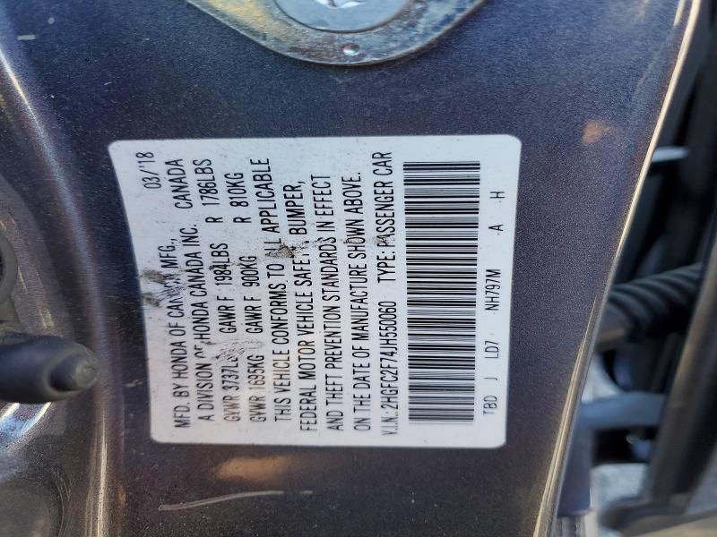 Продаж на аукціоні авто 2018 Honda Civic, vin: 2HGFC2F74JH550060, номер лоту: 57632576