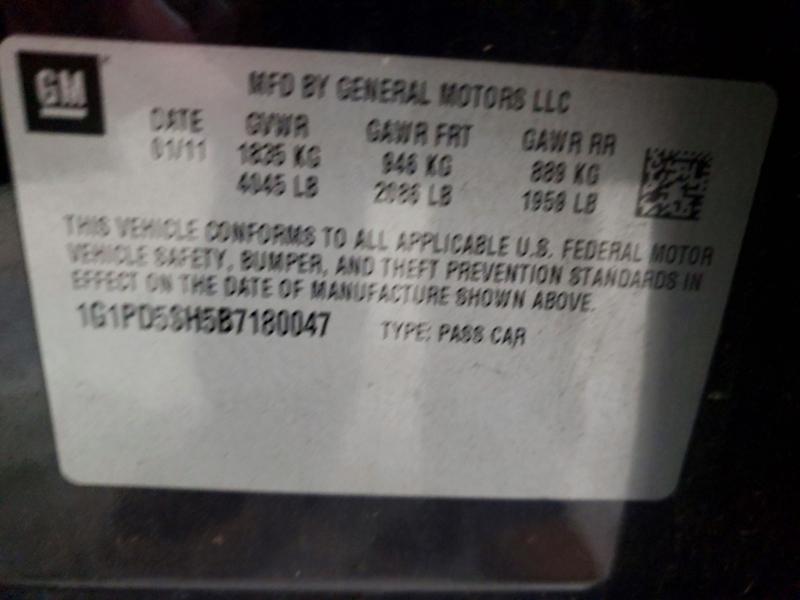 Продажа на аукционе авто 2011 Chevrolet Cruze, vin: 1G1PD5SH5B7180047, номер лота: 58035266