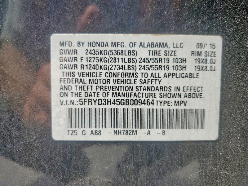 56665116 :رقم المزاد ، 5FRYD3H45GB009464 vin ، 2016 Acura Mdx مزاد بيع