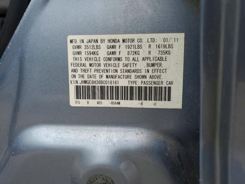 Продажа на аукционе авто 2011 Honda Fit, vin: JHMGE8H36BC018161, номер лота: 57664896