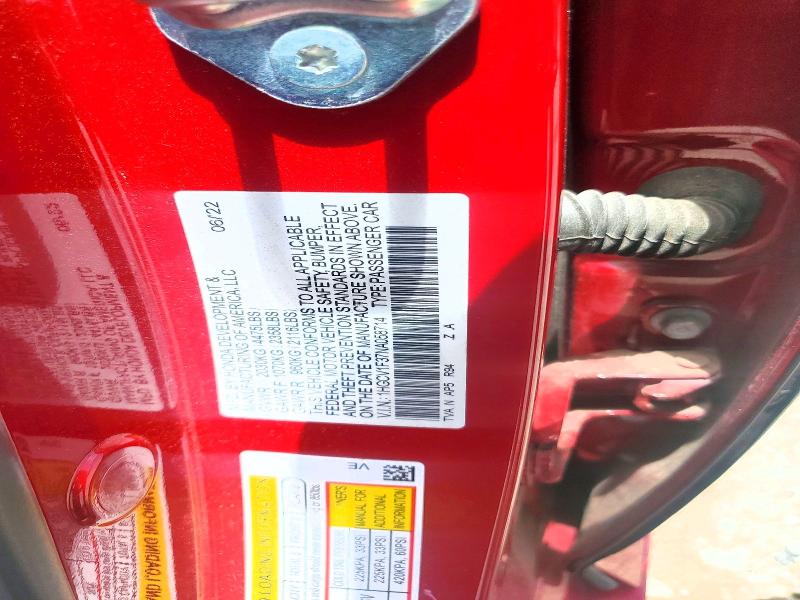 57521506 :رقم المزاد ، 1HGCV1F37NA058714 vin ، 2022 Honda Accord مزاد بيع