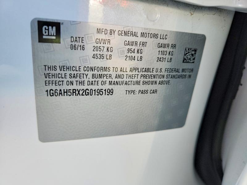 Aukcja sprzedaży 2016 Cadillac Ats, vin: 1G6AH5RX2G0195199, numer aukcji: 58091236