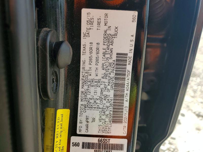 Продажа на аукционе авто 2015 Toyota Tacoma, vin: 5TFLU4ENXFX138741, номер лота: 55774076