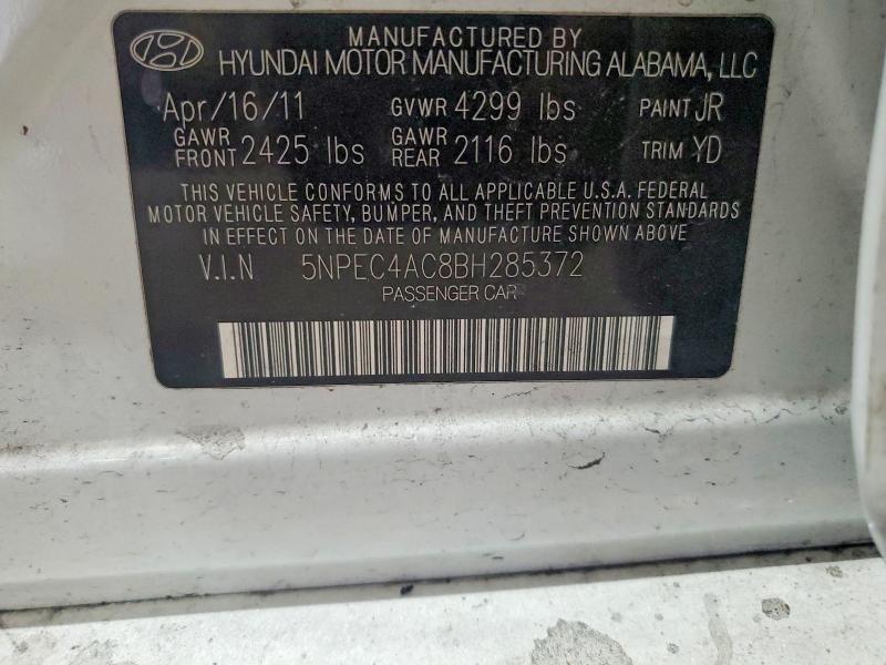 Продажа на аукционе авто 2011 Hyundai Sonata, vin: 5NPEC4AC8BH285372, номер лота: 56663536