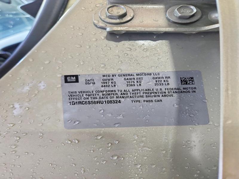 58941856 :رقم المزاد ، 1G1RC6S56HU108324 vin ، 2017 Chevrolet Volt مزاد بيع