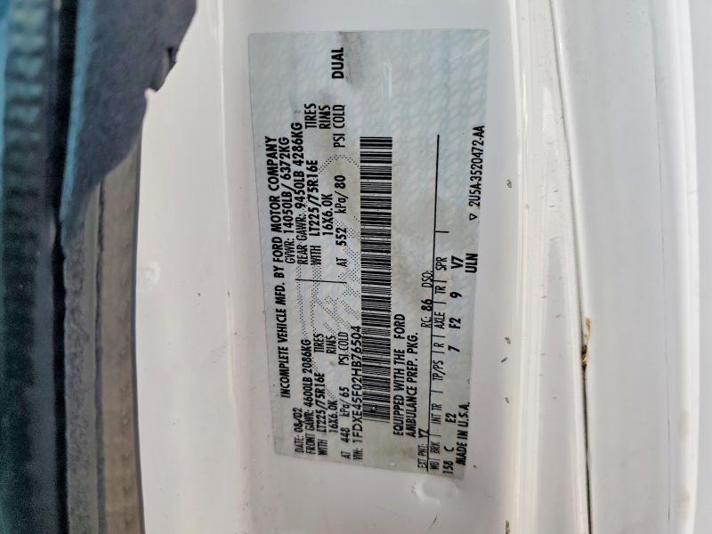 Продаж на аукціоні авто 2002 Ford Econoline, vin: 1FDXE45F02HB76504, номер лоту: 53589076