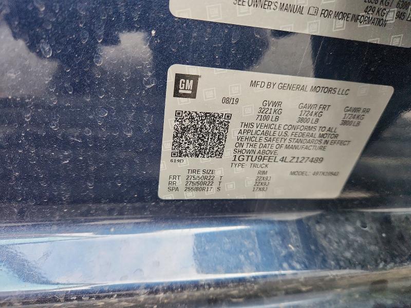 58719896 :رقم المزاد ، 1GTU9FEL4LZ127489 vin ، 2020 Gmc Sierra مزاد بيع