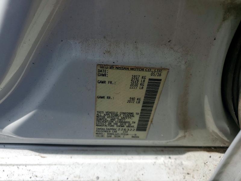 2016 Nissan Altima მანქანა იყიდება აუქციონზე, vin: 1N4AL3AP0GC226322, აუქციონის ნომერი: 58285856