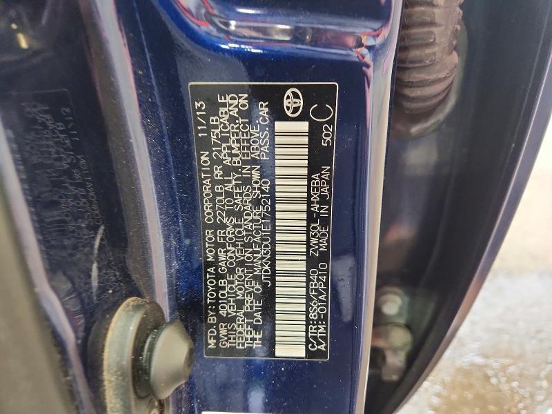 58904346 :رقم المزاد ، JTDKN3DU1E1752140 vin ، 2014 Toyota Prius مزاد بيع