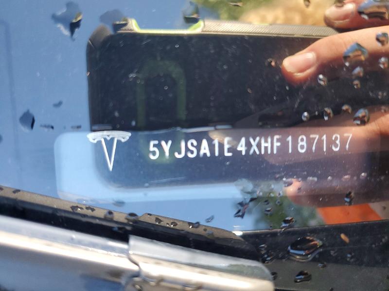 2017 Tesla Model S მანქანა იყიდება აუქციონზე, vin: 5YJSA1E4XHF187137, აუქციონის ნომერი: 56548256