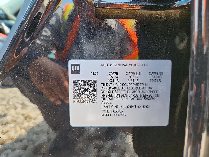 Aukcja sprzedaży 2025 Chevrolet Malibu, vin: 1G1ZG5ST5SF152355, numer aukcji: 58198826