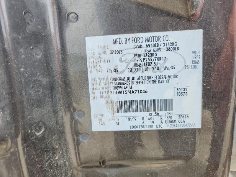 58512226 :رقم المزاد ، 1FTRX14W15NA71046 vin ، 2005 Ford F150 مزاد بيع