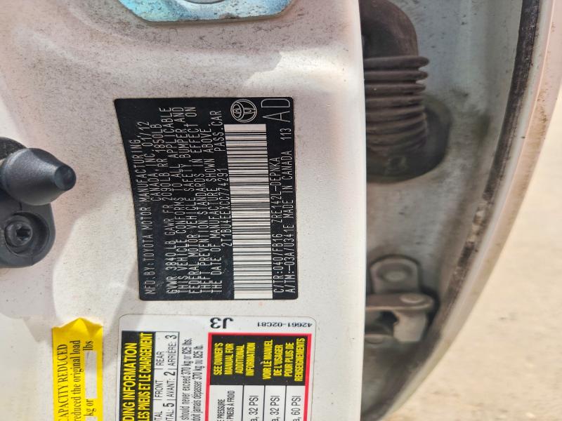 Aukcja sprzedaży 2012 Toyota Corolla, vin: 2T1BU4EEXCC774291, numer aukcji: 58913406