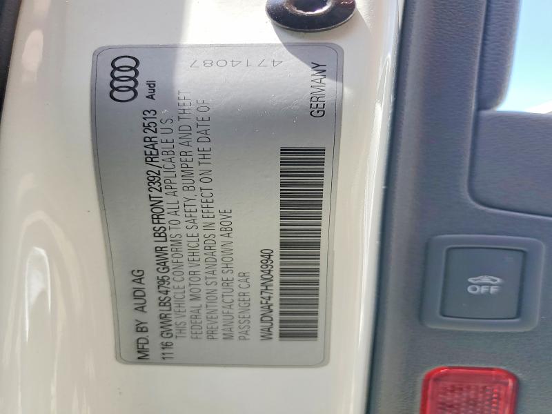 Продажа на аукционе авто 2017 Audi A4, vin: WAUDNAF47HN049940, номер лота: 56253566