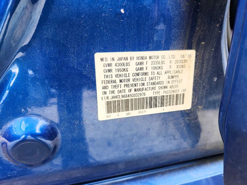 Aukcja sprzedaży 2005 Acura Tsx, vin: JH4CL96845C032976, numer aukcji: 57837586