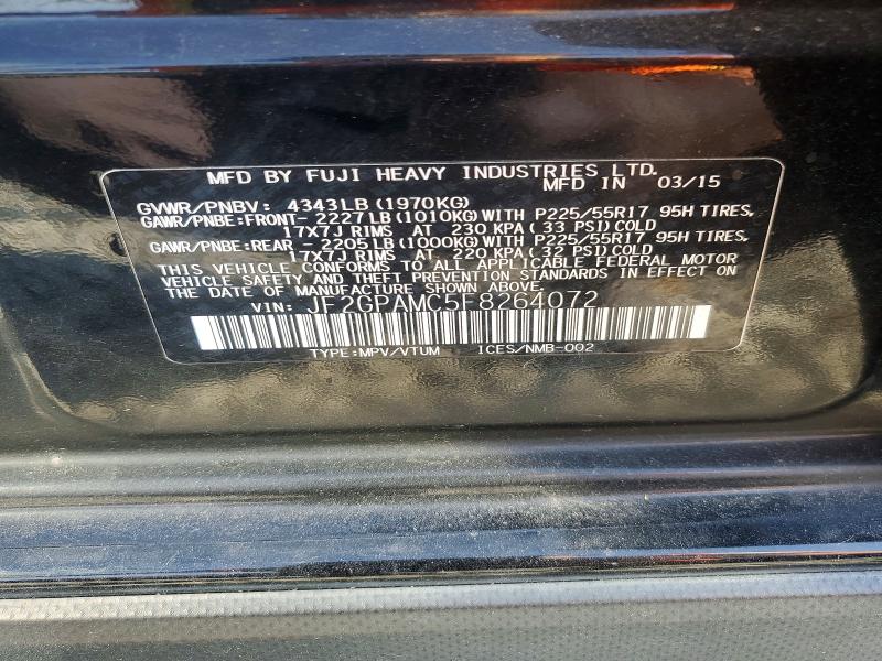 Aukcja sprzedaży 2015 Subaru Xv Crosstrek, vin: JF2GPAMC5F8264072, numer aukcji: 55982156
