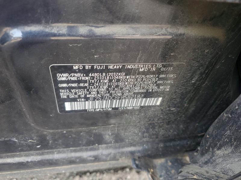 2015 Subaru Forester მანქანა იყიდება აუქციონზე, vin: JF2SJADC8FH582182, აუქციონის ნომერი: 56645966