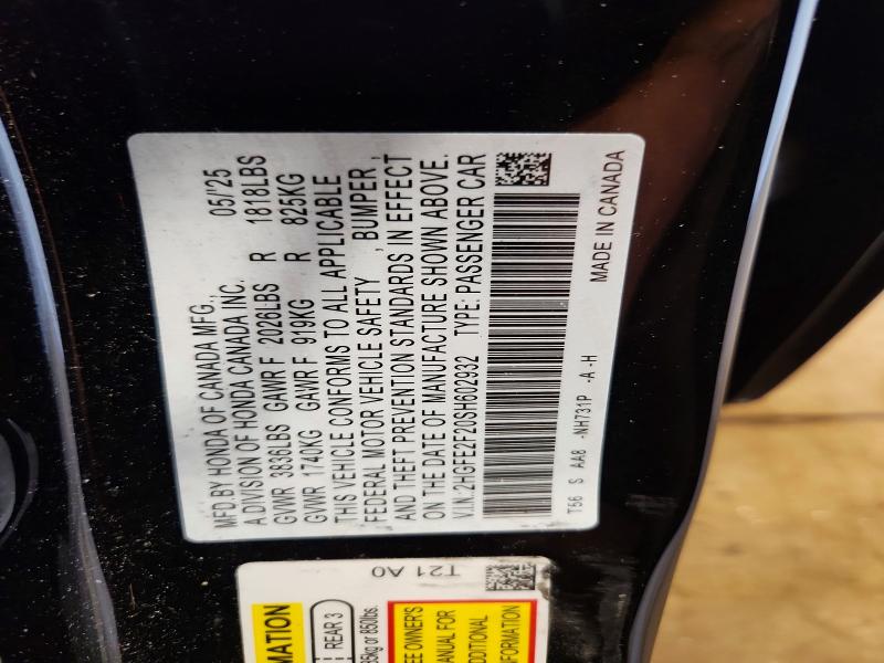 55977526 :رقم المزاد ، 2HGFE2F20SH602932 vin ، 2025 Honda Civic مزاد بيع