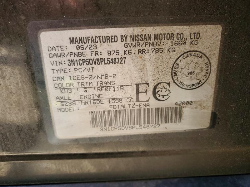 55234846 :رقم المزاد ، 3N1CP5DV8PL548727 vin ، 2023 Nissan Kicks مزاد بيع