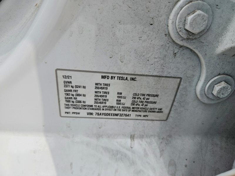 Auction sale of the 2022 Tesla Model Y, vin: 7SAYGDEE8NF327641, lot number: 85992505