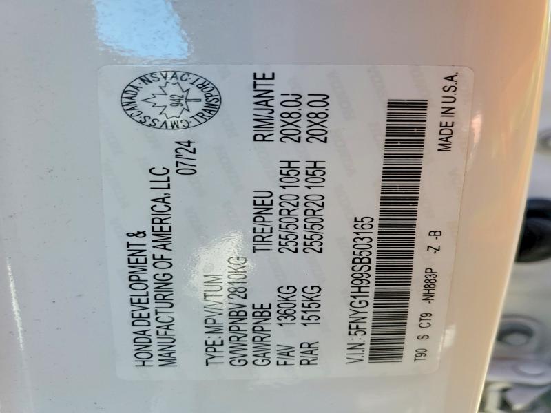 Продажа на аукционе авто 2025 Honda Pilot, vin: 5FNYG1H99SB503165, номер лота: 55574186