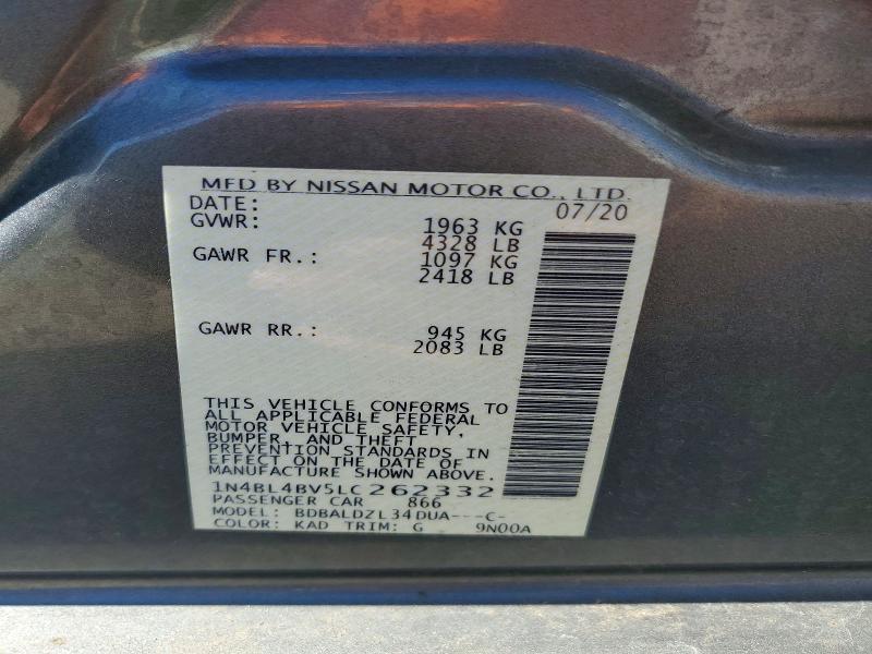 Продажа на аукционе авто 2020 Nissan Altima, vin: 1N4BL4BV5LC262332, номер лота: 55716306