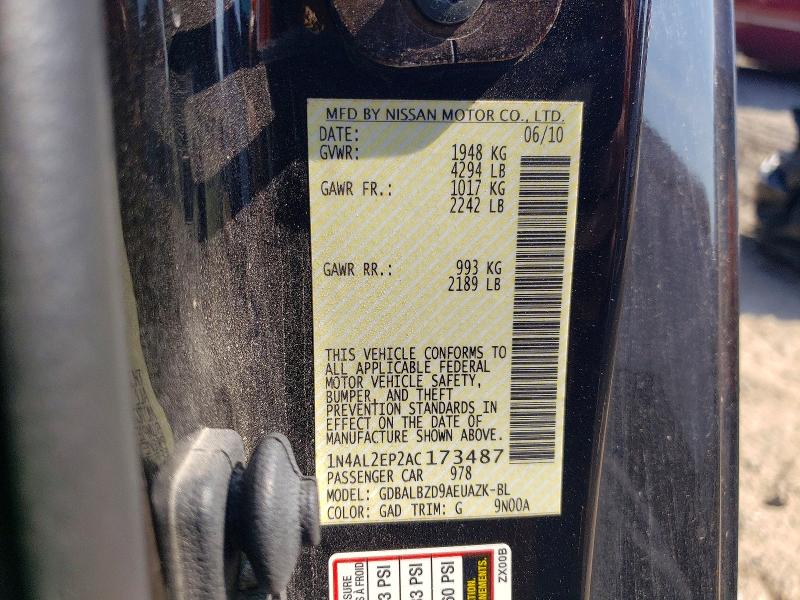 Продаж на аукціоні авто 2010 Nissan Altima, vin: 1N4AL2EP2AC173487, номер лоту: 57562886