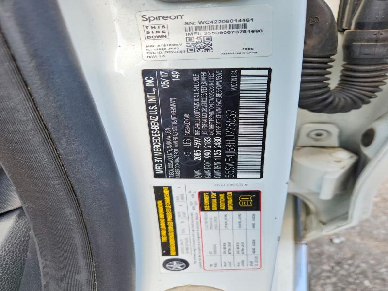 Aukcja sprzedaży 2017 Mercedes-benz C, vin: 55SWF4JB8HU226539, numer aukcji: 58168946