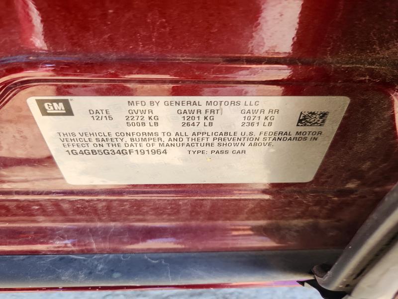 Продажа на аукционе авто 2016 Buick Lacrosse, vin: 1G4GB5G34GF191964, номер лота: 56840306
