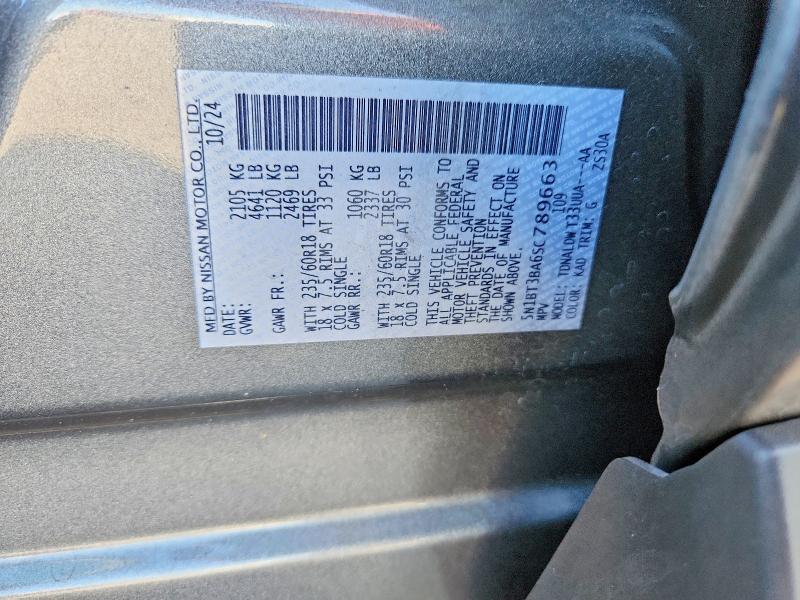 59196426 :رقم المزاد ، 5N1BT3BA6SC789663 vin ، 2025 Nissan Rogue مزاد بيع