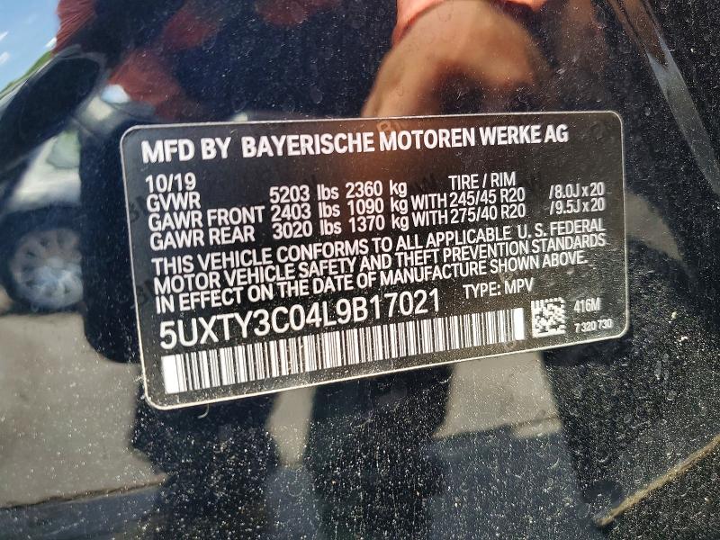 Продажа на аукционе авто 2020 Bmw X3, vin: 5UXTY3C04L9B17021, номер лота: 58149966