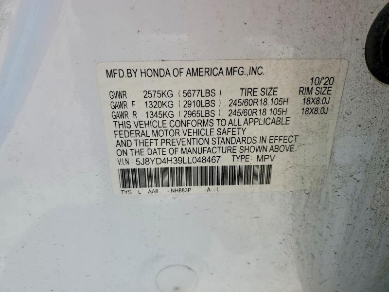 Продаж на аукціоні авто 2020 Acura Mdx, vin: 5J8YD4H39LL048467, номер лоту: 56177806