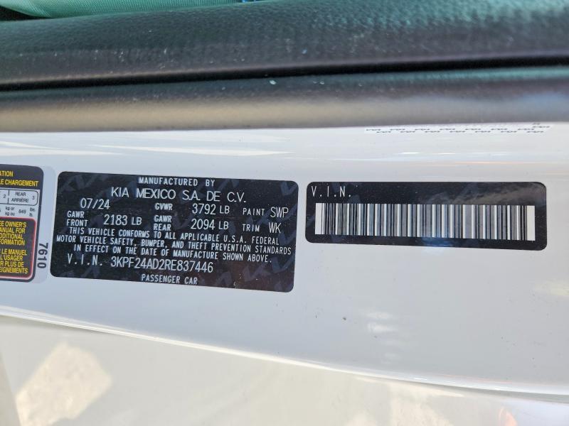 Aukcja sprzedaży 2024 Kia Forte, vin: 3KPF24AD2RE837446, numer aukcji: 55850136