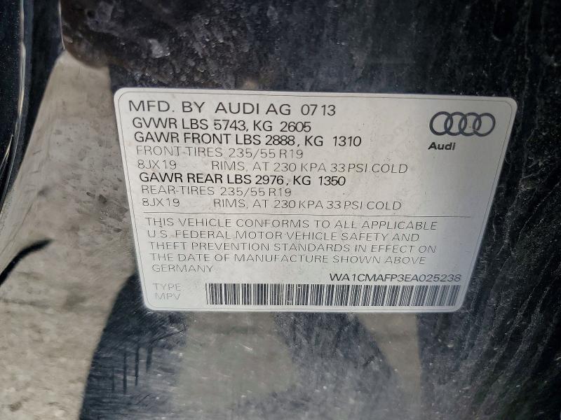 Aukcja sprzedaży 2014 Audi Q5, vin: WA1CMAFP3EA025238, numer aukcji: 57473616