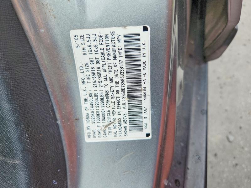 Aukcja sprzedaży 2005 Honda Cr-v, vin: SHSRD78585U338137, numer aukcji: 57121806